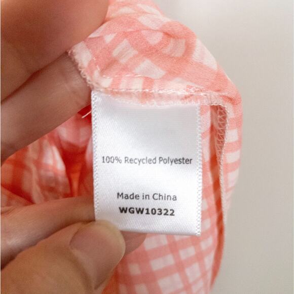 41 HAWTHORN Breyson Sleeveless Blouse Pink White Gingham V-Neck Womens Petite XS - Picture 4 of 5
